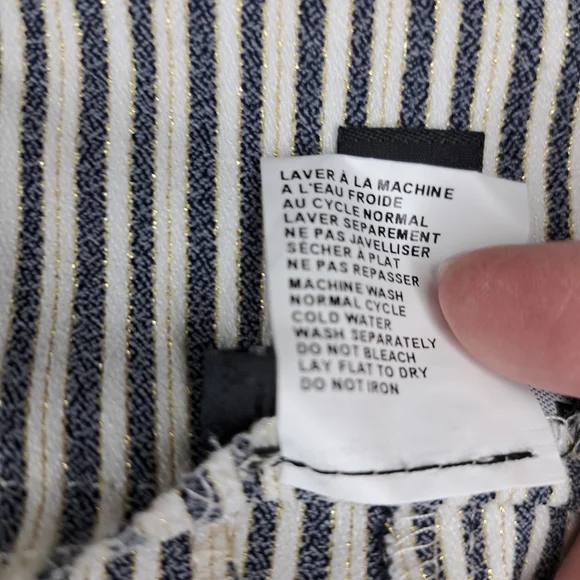 Tribal Black and White Striped Capris Women's Size 12 #52 - Picture 9 of 9